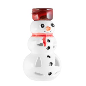 Nagy Hóember Alakú Kerámia Aromalámpa, Piros